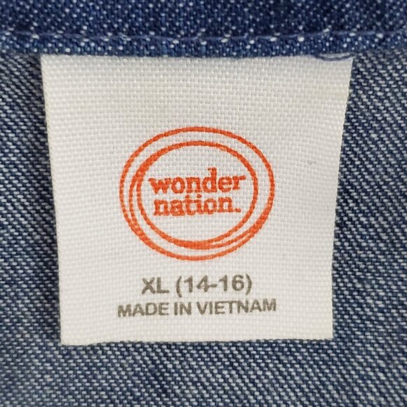 Wonder Nation Girl's Belted Jean Chambray Button Front Dress Size XL (14-16) - Picture 11 of 14